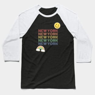 NY PRIDE RETRO STICKERS Baseball T-Shirt